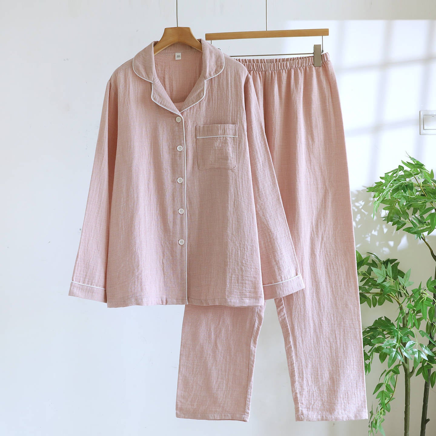 秋のプリントオープンフロントパジャマ