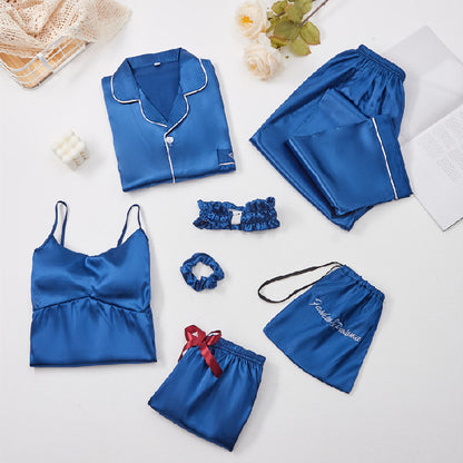 [100466]7ピース合成シルクパジャマセット